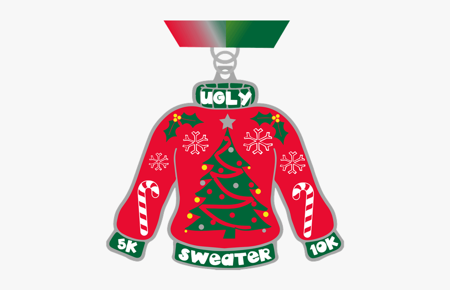 2017 Ugly Sweater 5k And 10k - Ugly Sweater Run Chicago Medal, Transparent Clipart