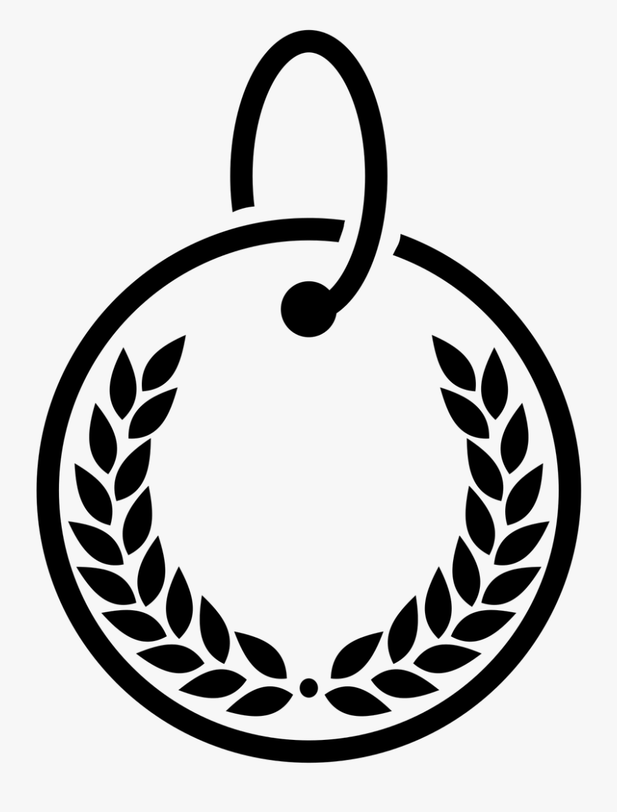 Medal,vector Graphics,transparent Design,outline - Laurel Wreath Vector, Transparent Clipart