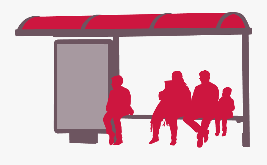 Bus Stop 2 Red - Bus Stop Clipart Png, Transparent Clipart