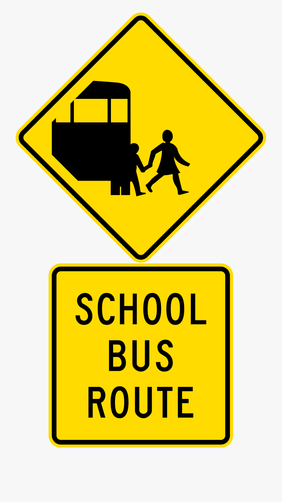 School Bus Signs Nz - School Bus Route Sign, Transparent Clipart