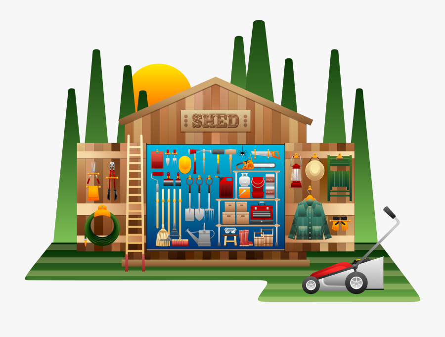 Clipart - Tools In A Shed Clipart, Transparent Clipart