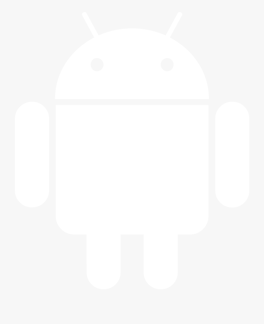 Android Logo White Vector, Transparent Clipart