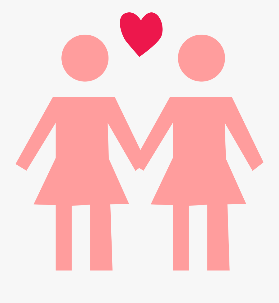 Transparent Couple Silhouette Png - Lesbian Couple Clipart, Transparent Clipart