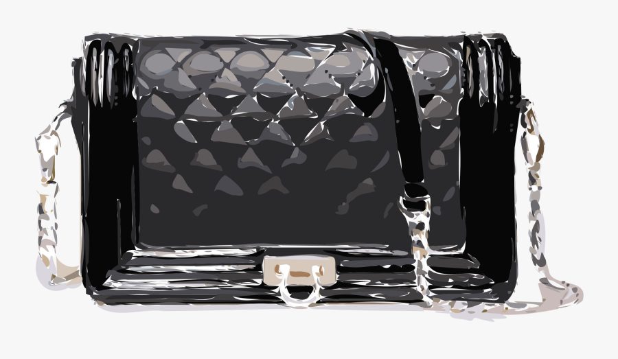 Black With Strap And - Handbag, Transparent Clipart