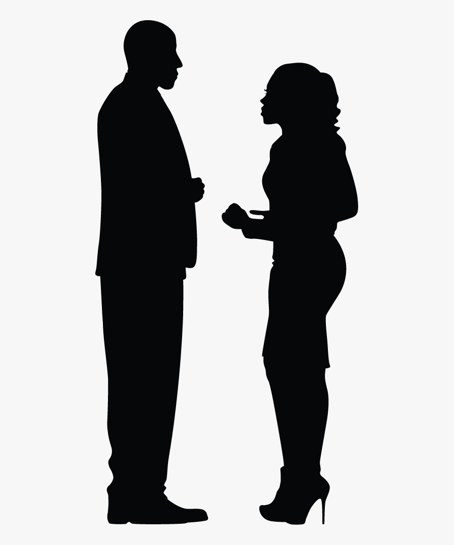 People Silhouettes Standing Png -business Meeting Silhouette - Two Men Dancing Silhouette, Transparent Clipart