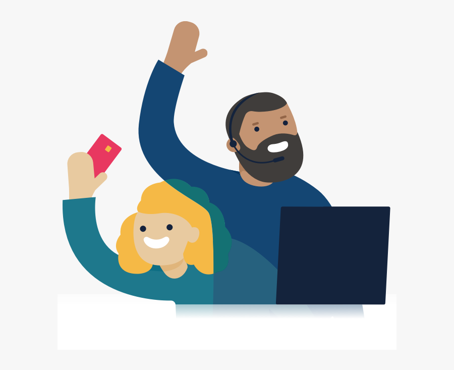 Illustration Of Two Monzo Customer Support Agents - Cartoon, Transparent Clipart