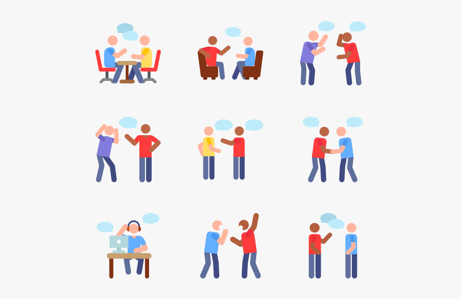 People Standing And Talking Png - Communication With Talking Icon, Transparent Clipart