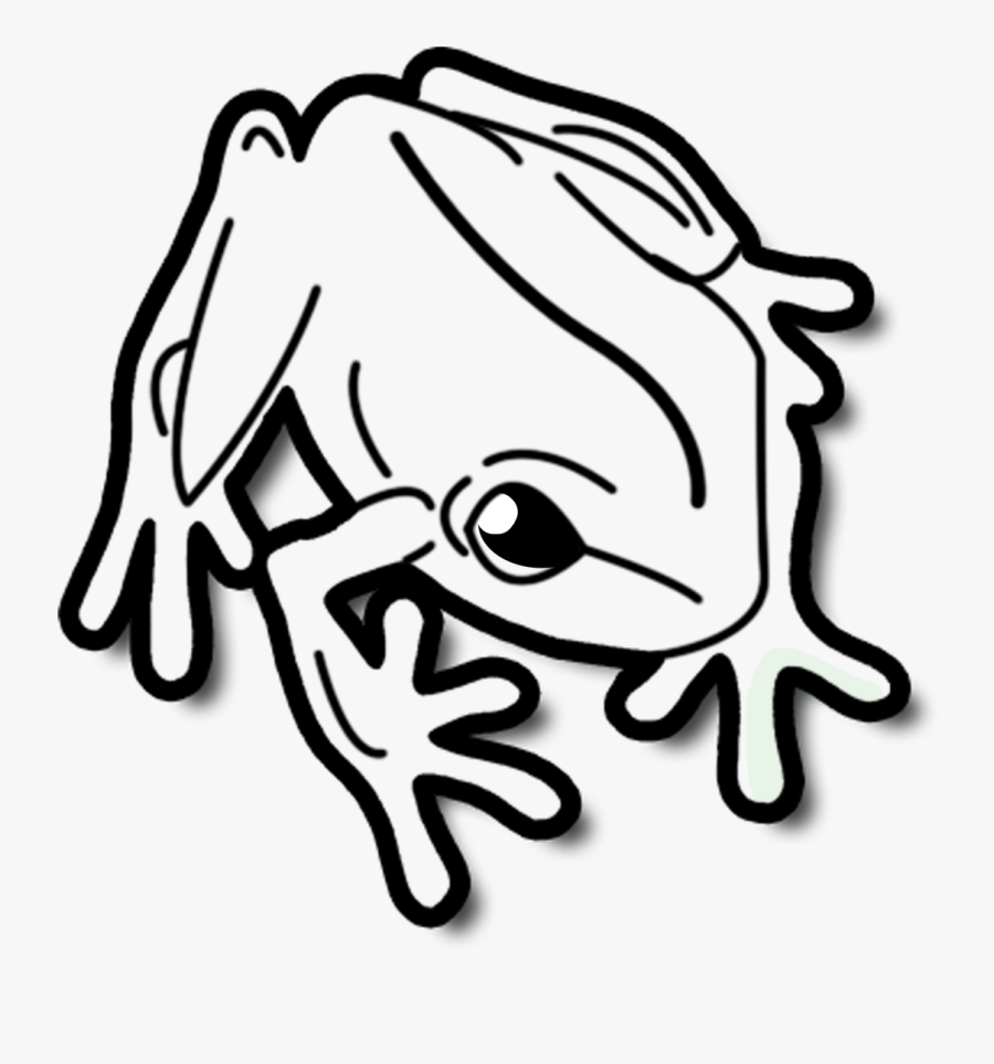 Small Clip Art Black And White Frog, Transparent Clipart