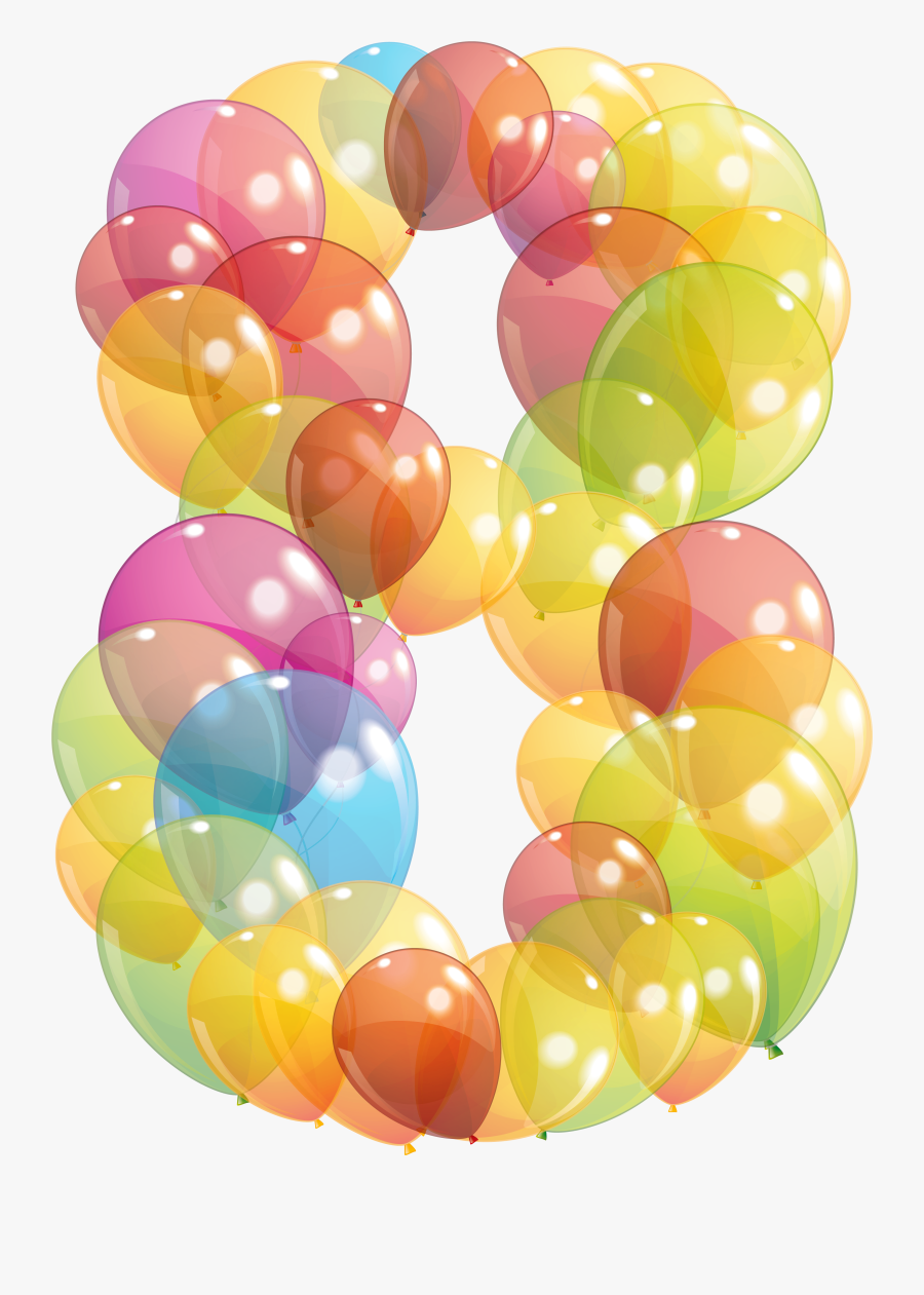 Transparent Yellow Balloons Png - Transparent Eight Number Of Balloons, Transparent Clipart