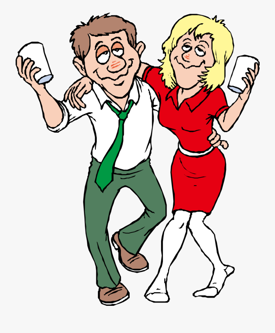 Alcohol Intoxication Free Content - Drunk Man And Woman Cartoon, Transparent Clipart