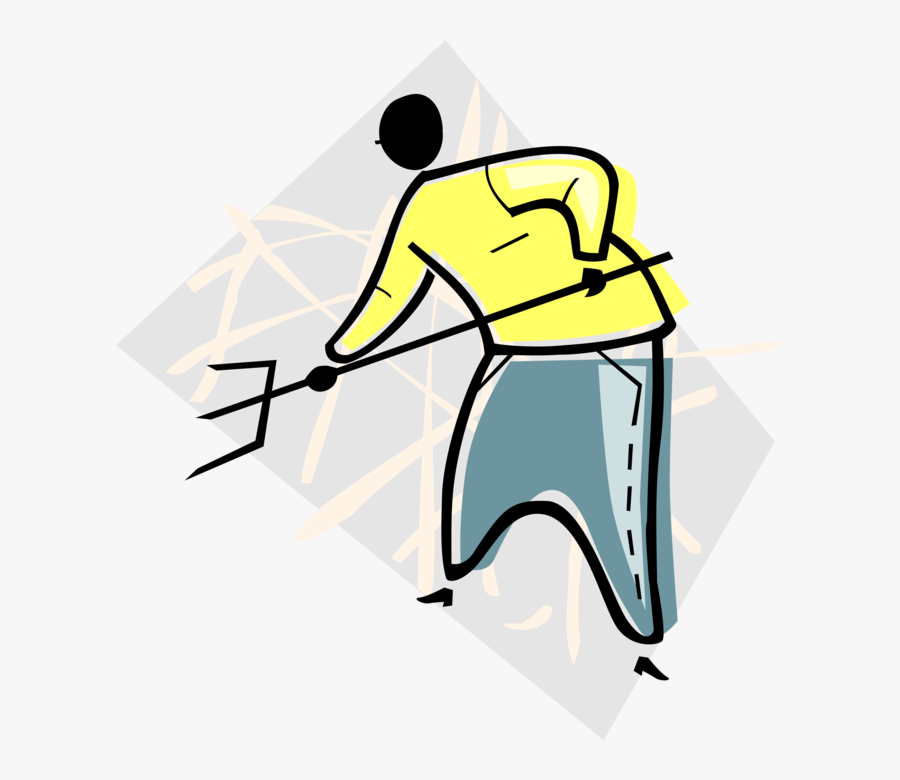 Clip Art Farmer With Pitchfork, Transparent Clipart