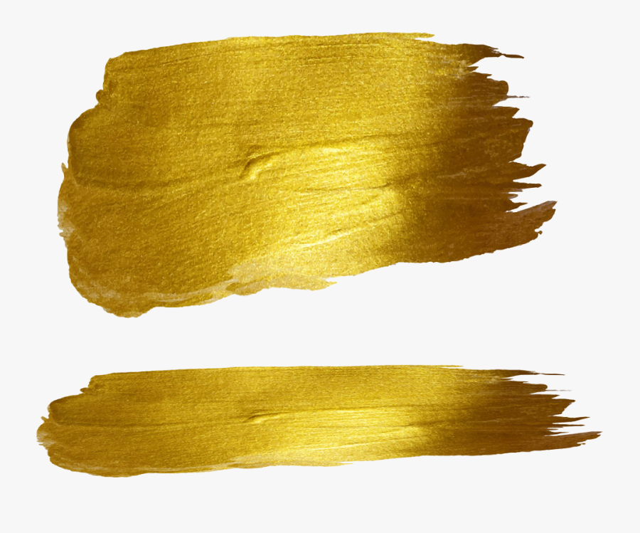 Ink Brush Illustration - Gold Paint Stroke Png, Transparent Clipart