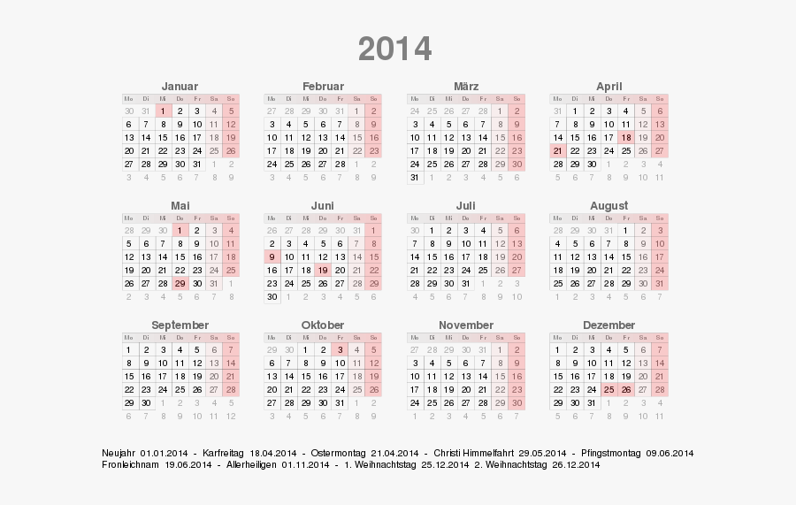 Free Kalender 2014 Quer A4 - Calendar, Transparent Clipart