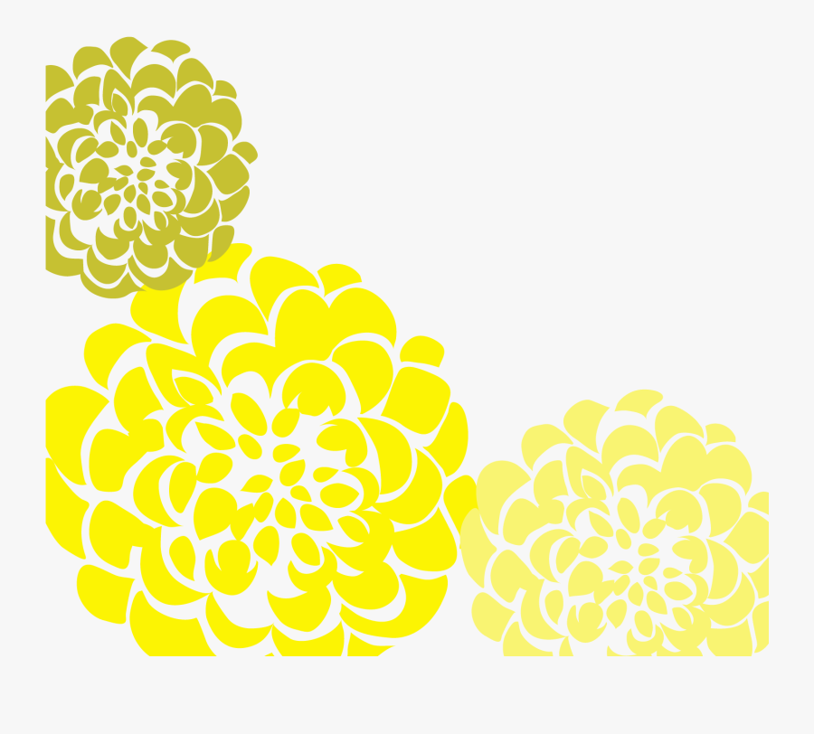 Chrysanthemum Wedding Invitation Yellow And Gray Printable - Yellow And Gray Flower Clip Art, Transparent Clipart