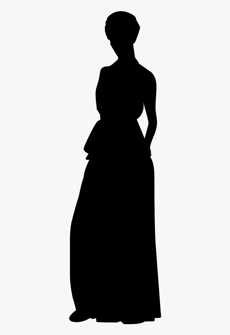 Women In Dress Silhouette, Transparent Clipart