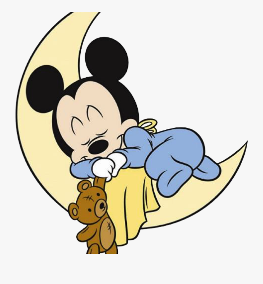 Baby Clipart Disney - Baby Mickey Mouse Sleeping, Transparent Clipart