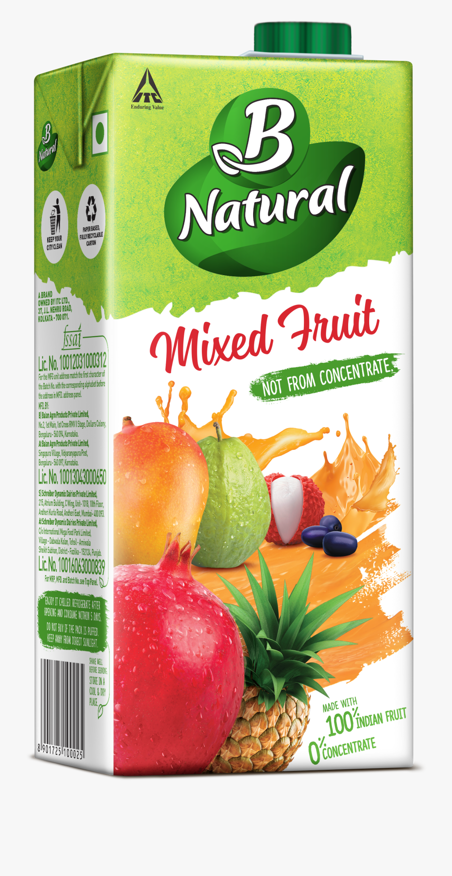 B Natural Fruit Juice, Transparent Clipart