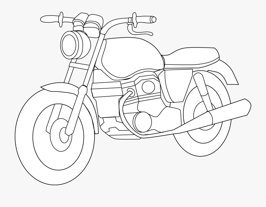 Motorcycle Clipart Black And White - White Motorcycle Clipart, Transparent Clipart