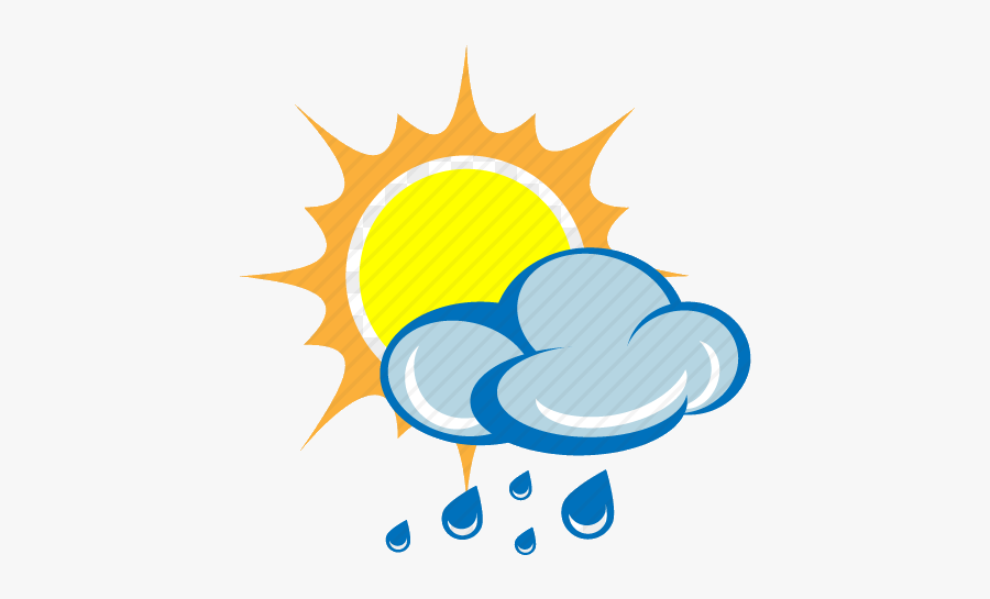 Rain Clipart Sun - Cartoon Sun And Rainy Cloud, Transparent Clipart