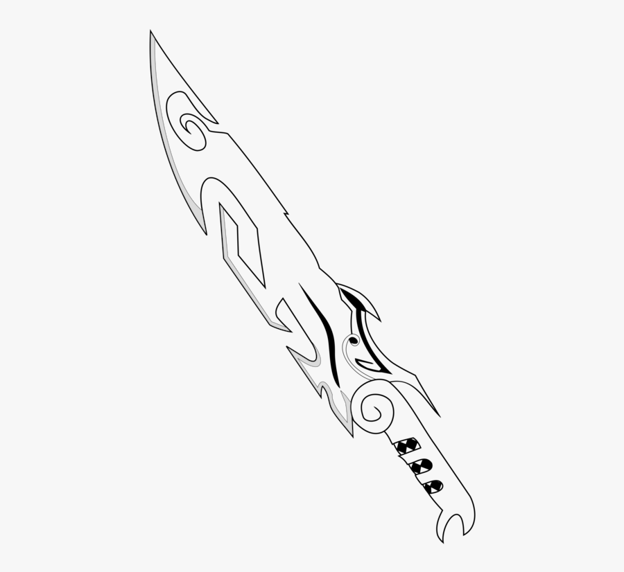 Sword Clipart Outline - Sci Fi Sword Drawing, Transparent Clipart