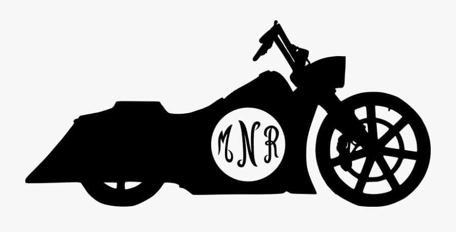 Free Online Monogram Tumbler - Motorcycle Bagger Clipart Black And White, Transparent Clipart