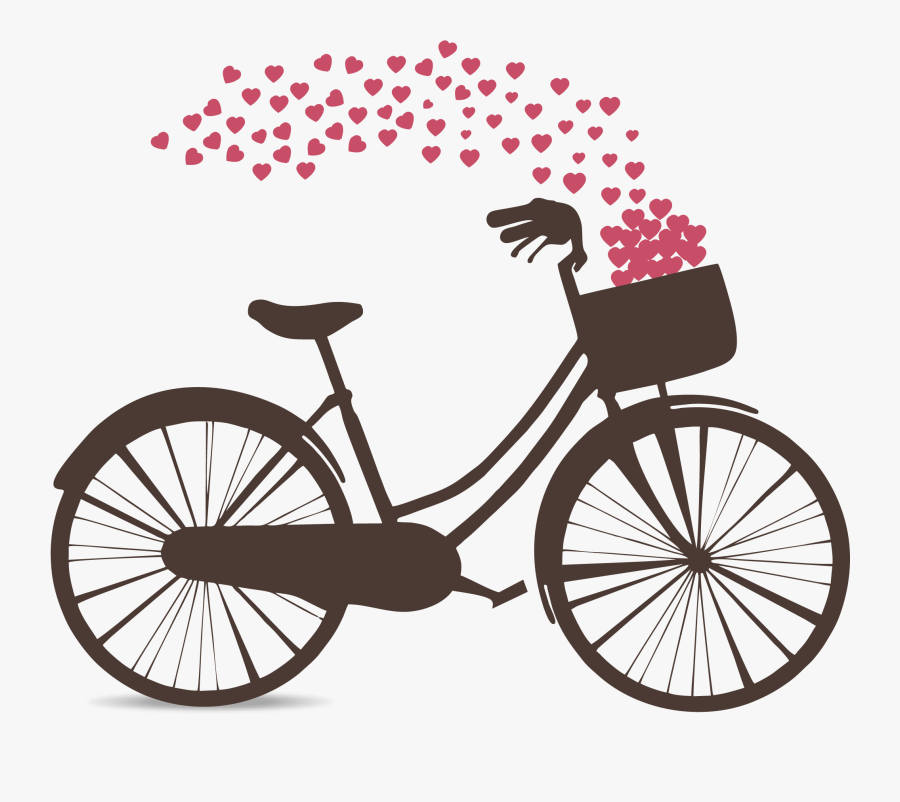 Bicycle Clipart Basket Vector - Bike With Basket Vector, Transparent Clipart
