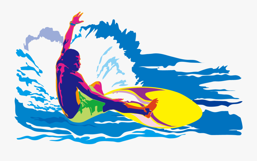 Big Wave Surfing Clip Art - Sea Surfing Vector, Transparent Clipart