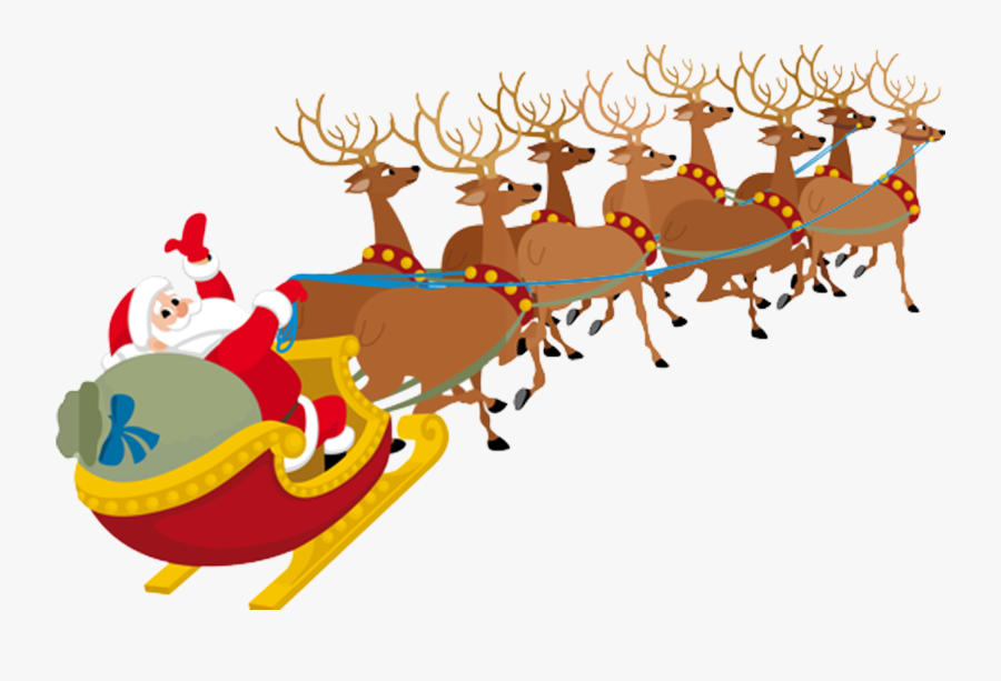 Picture Transparent Santa Claus Clauss Reindeer - Christmas Pictures Santa Sleigh, Transparent Clipart
