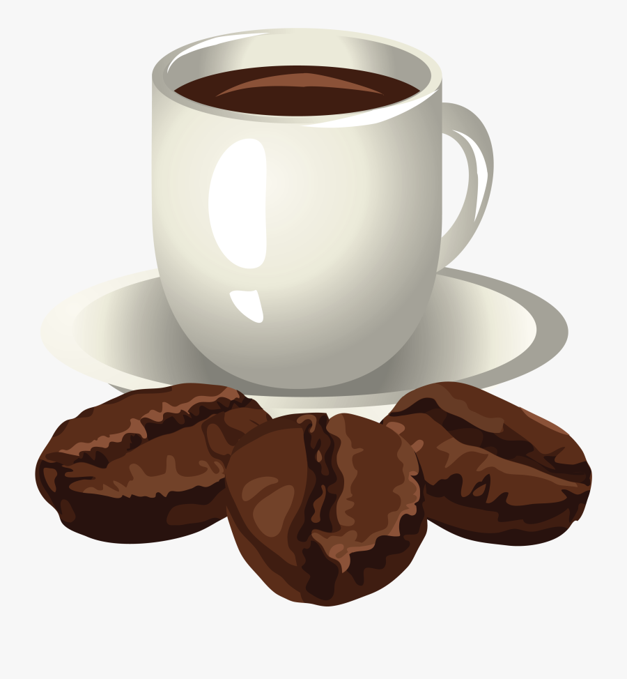 Coffee And Coffee Beans Clipart, Transparent Clipart