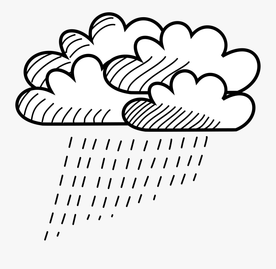 Free Clipart - Rainy Clouds Drawing, Transparent Clipart
