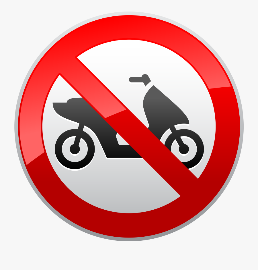 No Motorcycles Sign Png Clip Art - Motorbike Prohibited, Transparent Clipart