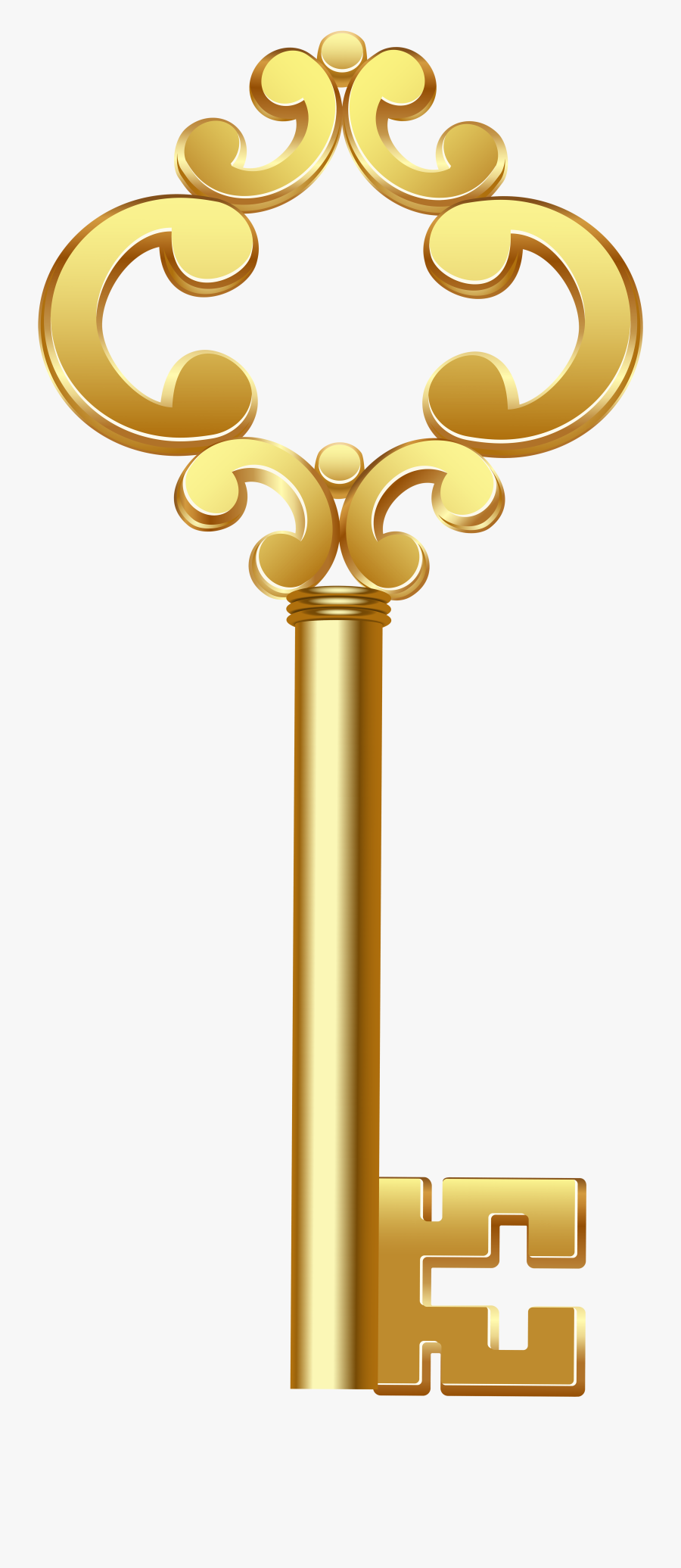 Gold Key Png Clip Art - Golden Key Transparent Background , Free