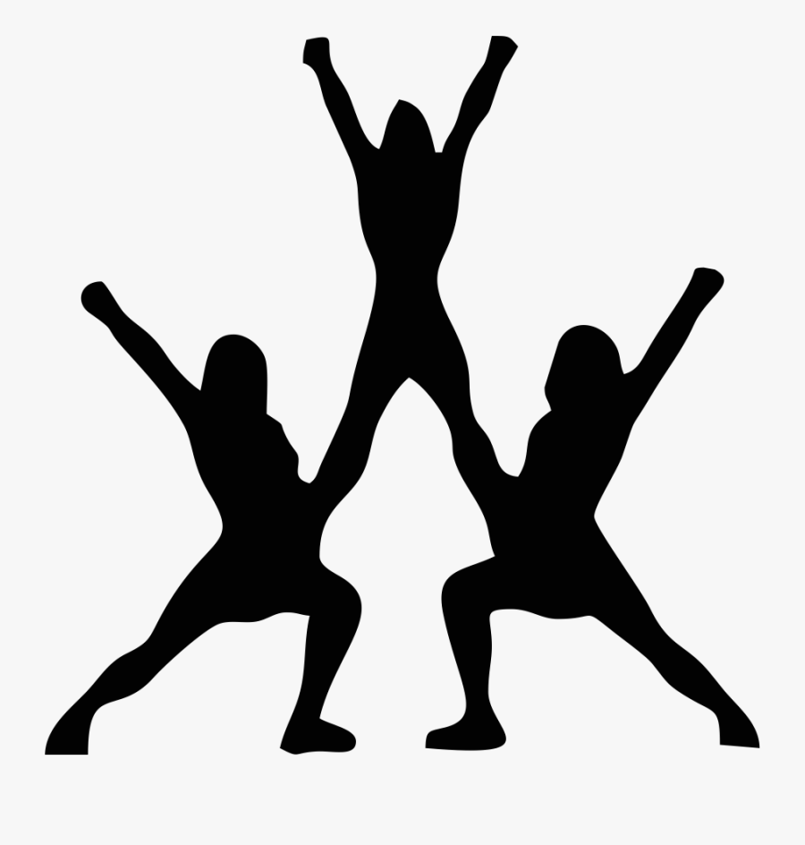 Cheerleading Silhouette Stunt Clip Art - Cheer Silhouette, Transparent Clipart