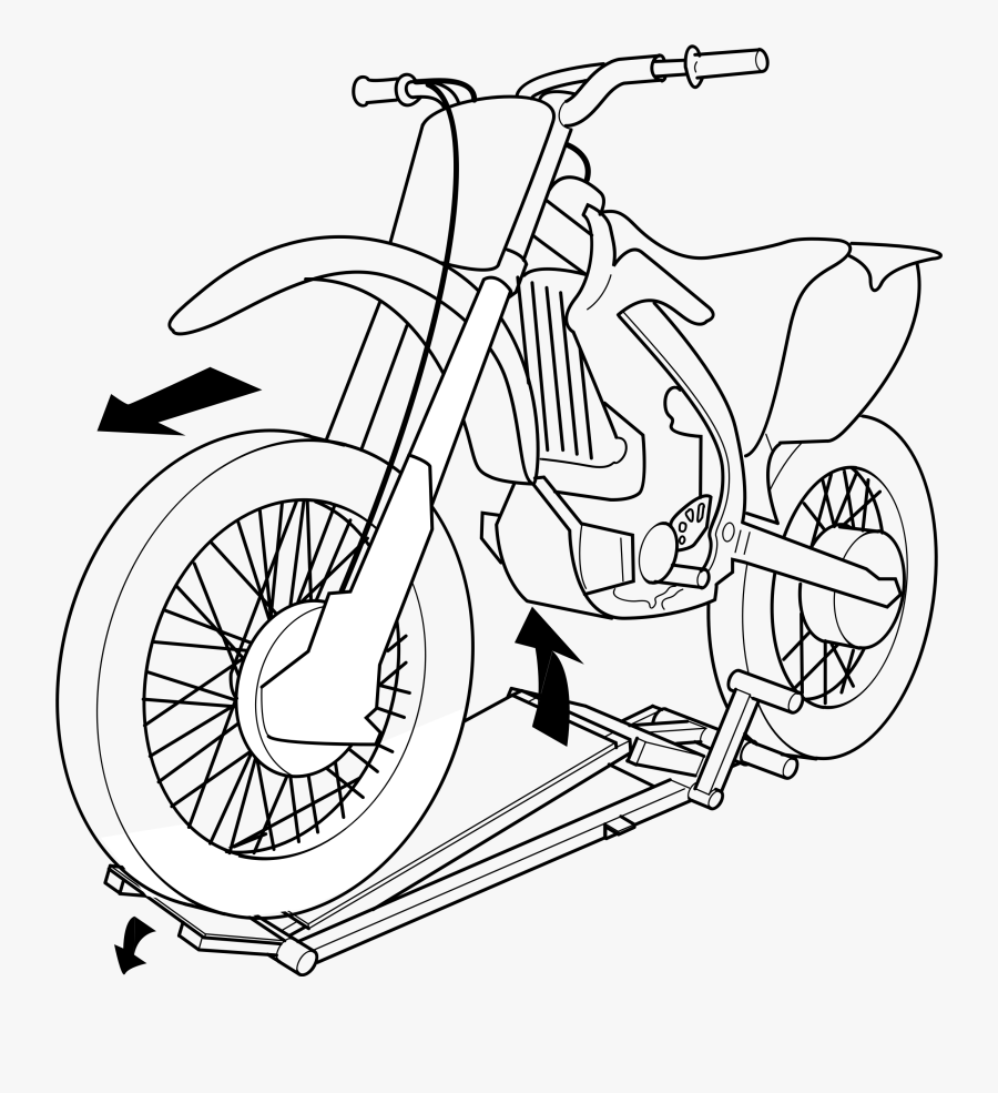 Simple Motorcycle Clipart - Gambar Pensil Motor Trail, Transparent Clipart