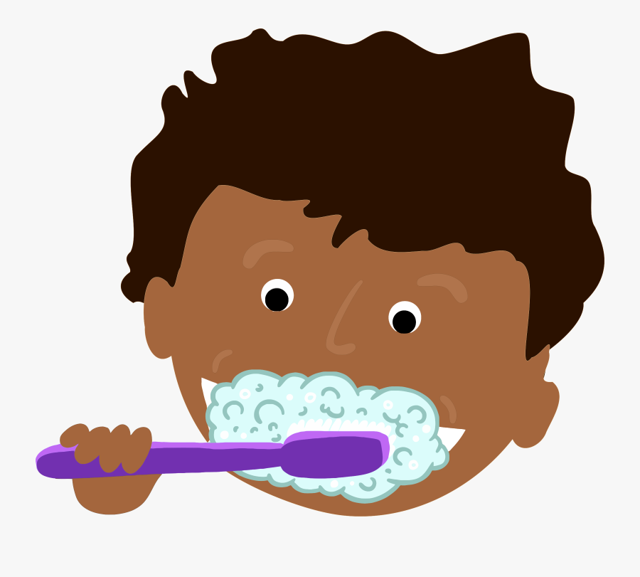 Brush Teeth Clipart African Kid Brushing Teeth - Clip Art Brushing Teeth, Transparent Clipart