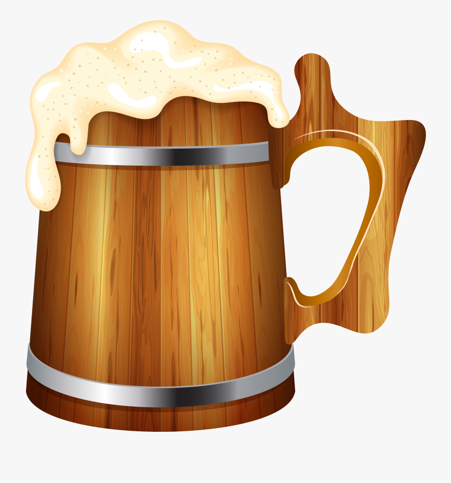 Sun Holding Beer Clipart - Wooden Beer Mug Png, Transparent Clipart