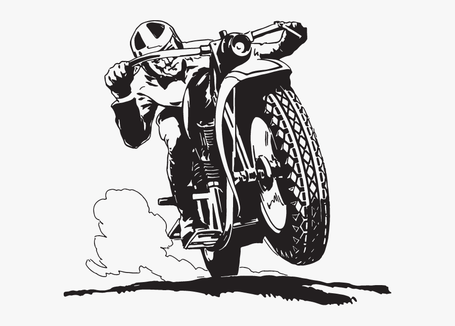 Man On The Motorcycle Drawing, Transparent Clipart