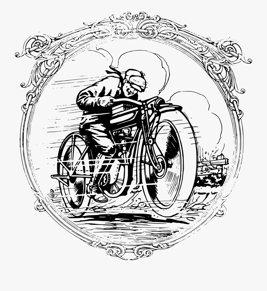 Vintage Motorcycle In A Frame - Happy Fathers Day Motorcycle, Transparent Clipart