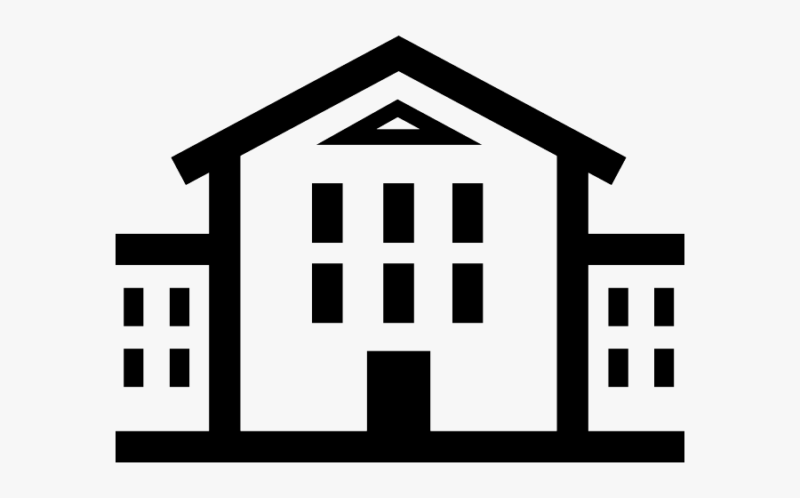 White House Clipart High School Building - School Clip Art Black Png, Transparent Clipart