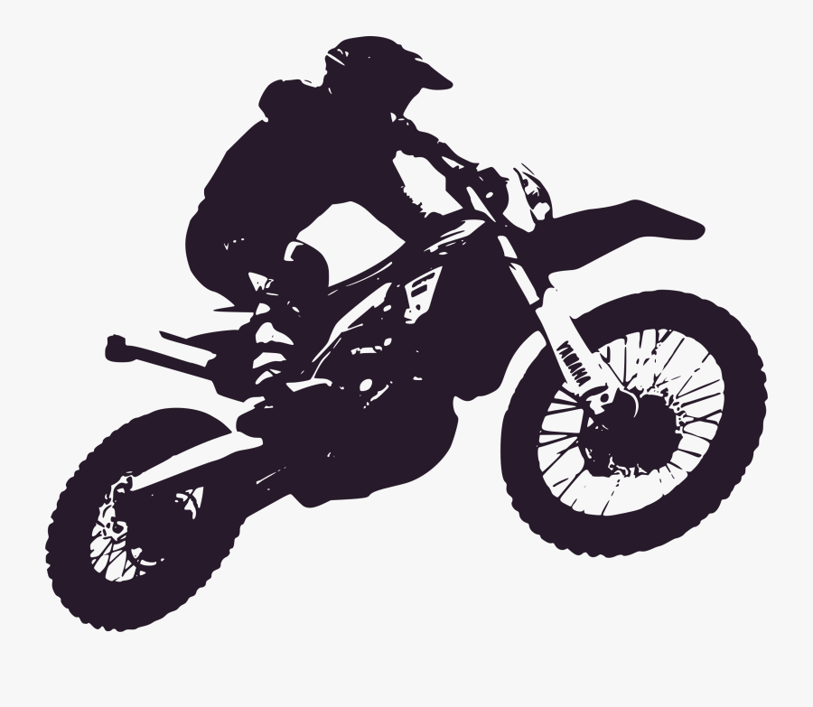 Clipart Motorbike Enduro Silhouette - Motorbike Black And White, Transparent Clipart