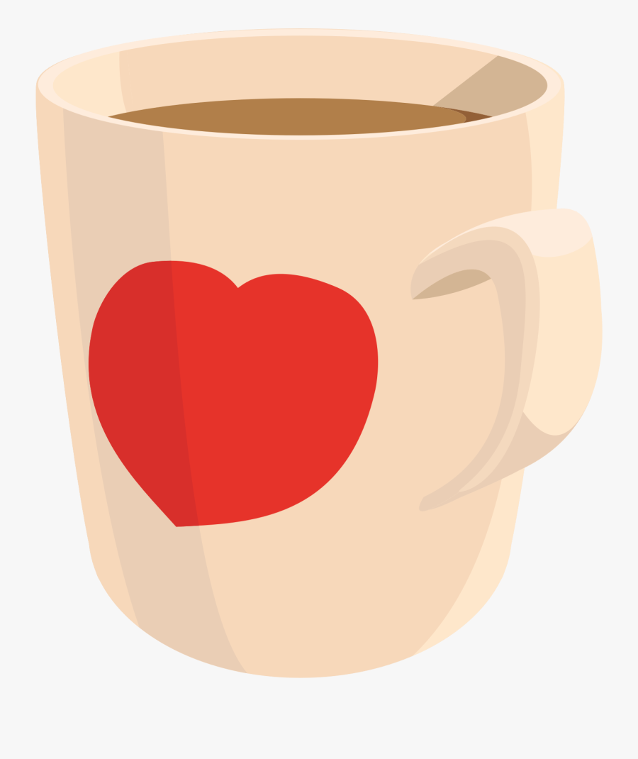 Transparent Cup Clipart - Heart Coffee Mug Clip Art, Transparent Clipart