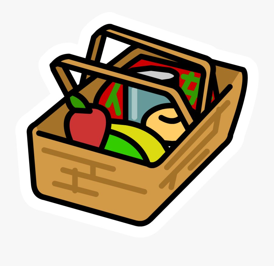 Picnic Basket Pin - Transparent Background Picnic Basket Clipart, Transparent Clipart