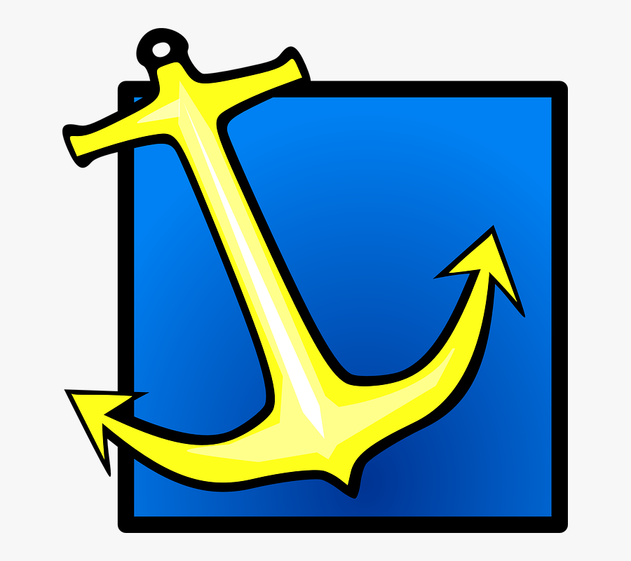 Free Vector Yellow Anchor Blue Background Clip Art - Anchor Clip Art, Transparent Clipart