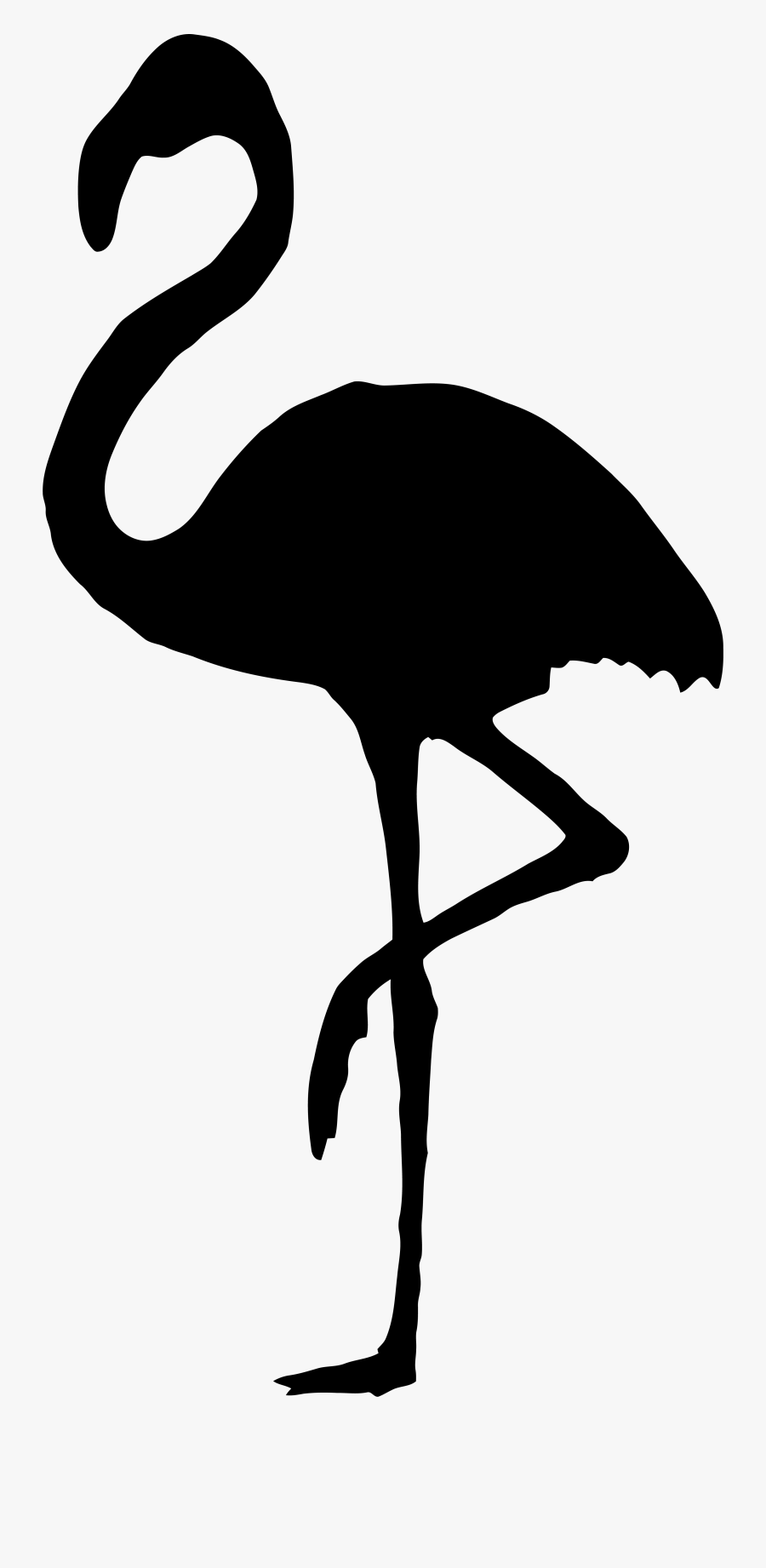 Black Color Flamingo Clipart Png - Flamingo Clipart Black And White Free, Transparent Clipart
