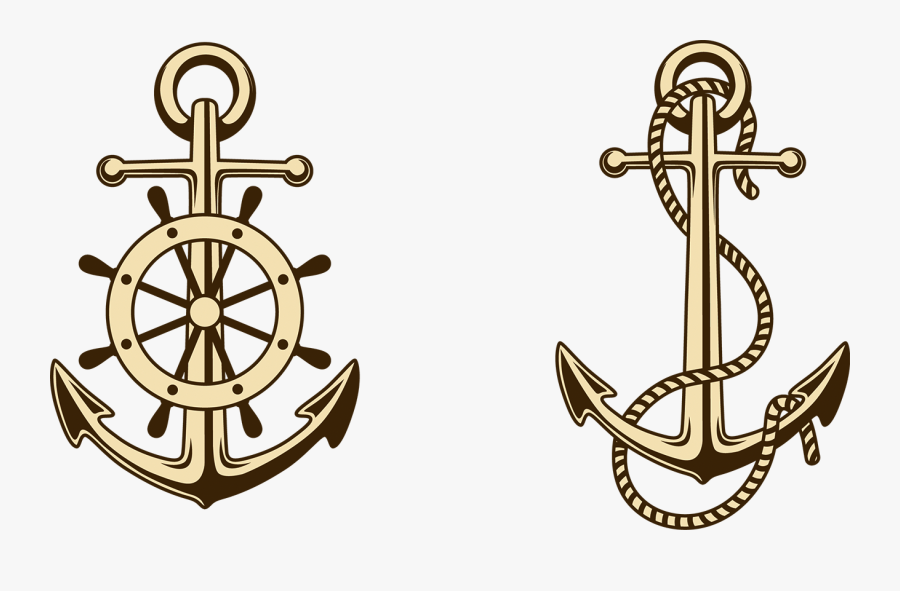 Transparent Anchors Clipart - Anchor With Steering Wheel, Transparent Clipart