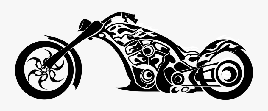 Clip Art Big Image Png - Harley Davidson Bike Stencil, Transparent Clipart