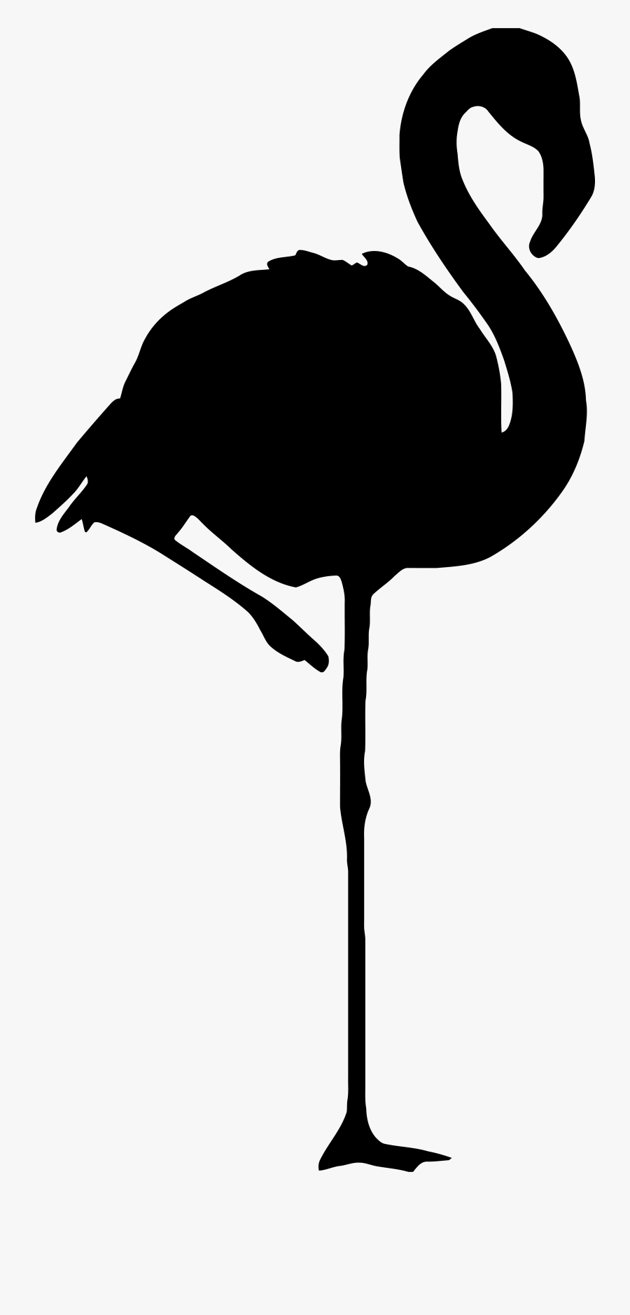 Clipartly Flamingo Logo Pink Clip Art Flamingos - Flamingo Black And White Png, Transparent Clipart