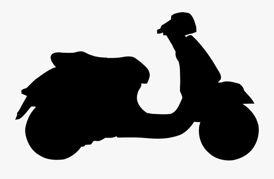 Scooter, Motorcycle, Motor-bike, Driving, Black - Vespa Gts Silhouette, Transparent Clipart
