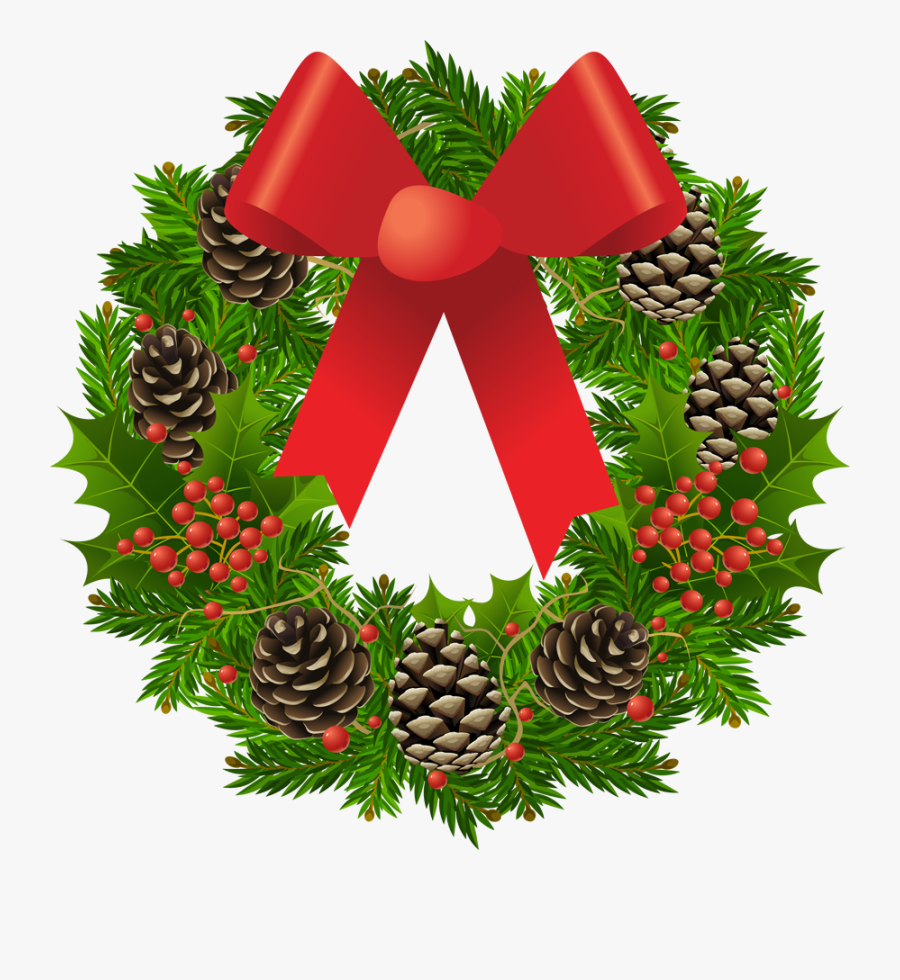 Clip Art Holiday Clip Art Transparent Background - Clip Art Christmas Wreath, Transparent Clipart