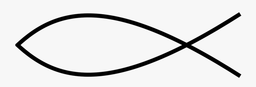 Christian Fish Thin Line Transparent Png - Fish Christian Symbols, Transparent Clipart